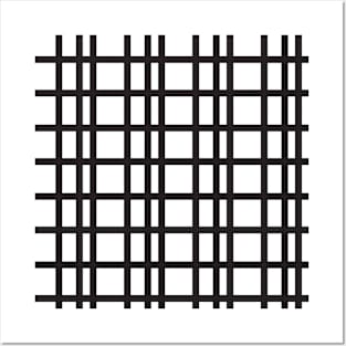 Black and white grid seamless pattern Posters and Art